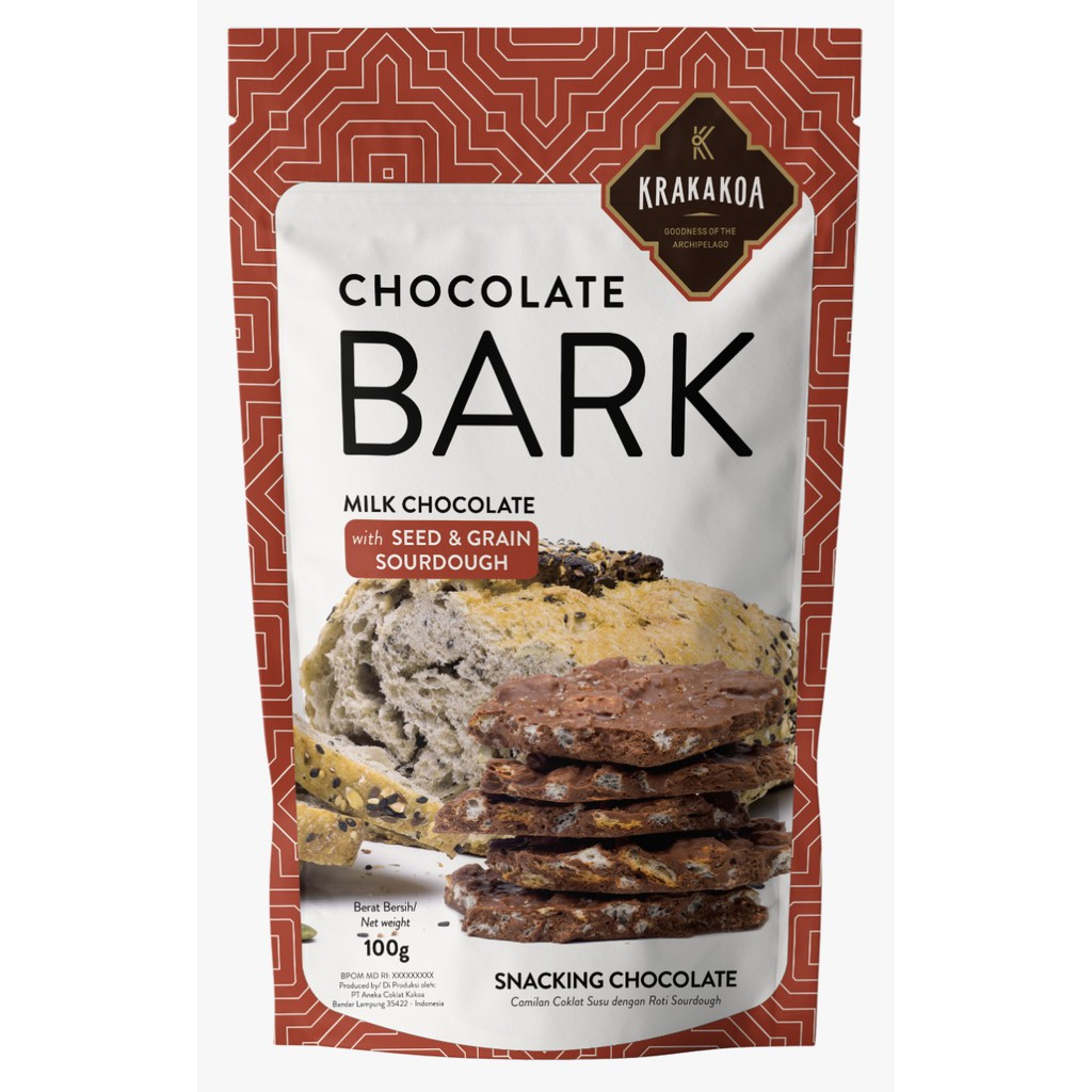 

Krakakoa, Chocolate Bark Milk Chocolate with Seed & Grain Sourdough-Jkut