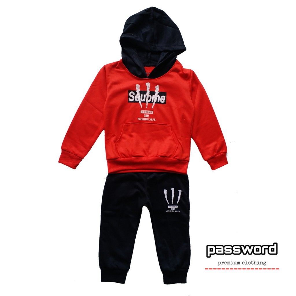 HappyOliver PASSWORD CLAW DENIM Setelan Sweater 1 - 7 Tahun Baju Anak BerKualitas