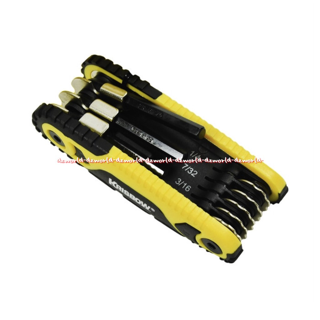 Krisbow Locking Hex Key Set Alat Kunci Lipat 8pcs Hex Praktis Dibawa Berpegian Travelling