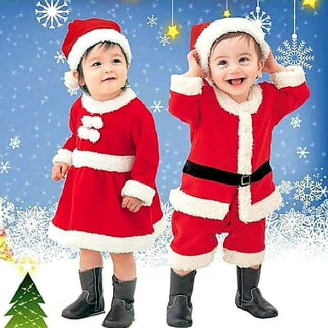 Baju Kostum Santa Natal Anak Bayi Balita Cosplay Baju Natal Murah