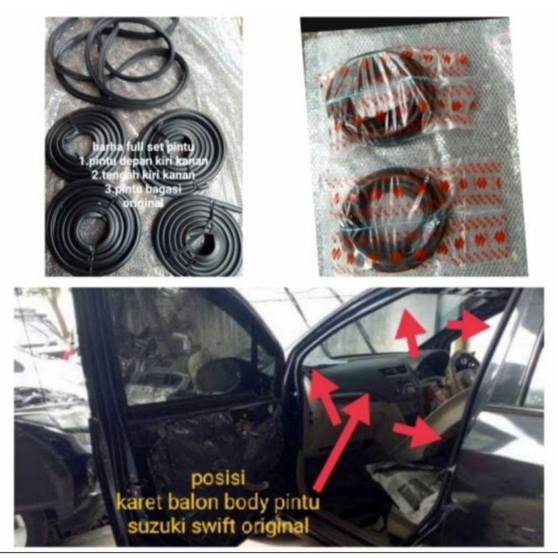 karet balon karet peredam pintu mobil original suzuki swift