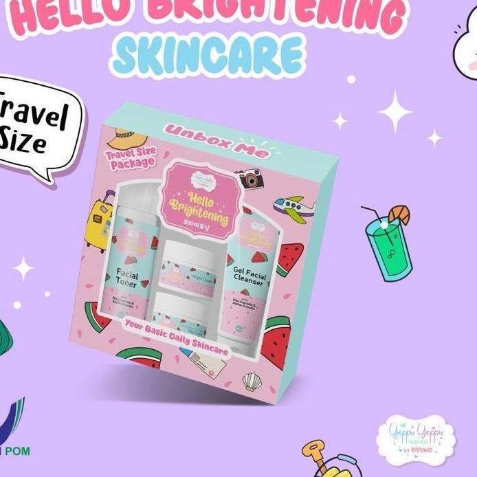 [SIAP KIRIM] PAKET SKINCARE YEPPU YEPPU BY KIYOWO TRAVEL KIT HELLO BRIGHTENING DAN ACNE TREATMENT