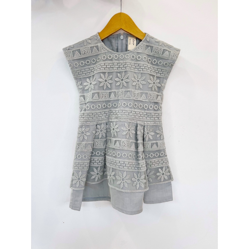 Dress anak dusty green pleats dress