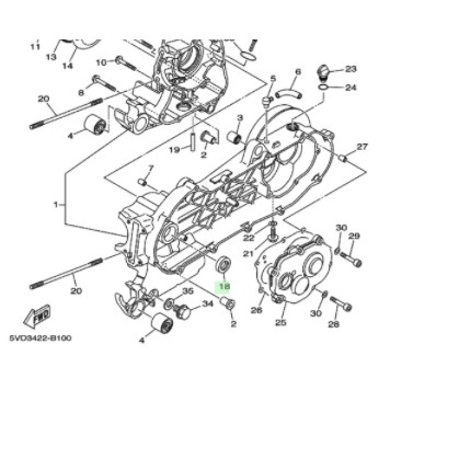 SIL SEAL KRUK KREK AS KIRI CVT NOUVO LELE ORIGINAL YGP 93102-22294