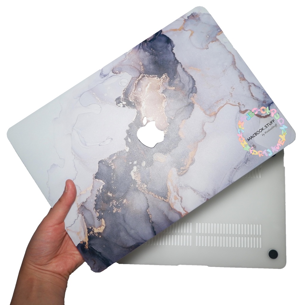 CASE MACBOOK Case DRW MARBLE GREYISH NEW AIR PRO RETINA 11 12 13 14 15 16 INCH NON /  WITH CD ROOM / TOUCHBAR / TOUCH ID / M1 2020 2021 2022