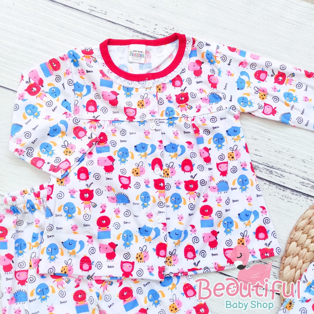 Setelan Bayi Panjang Motif Best / Setelan Piyama Bayi Perempuan / Baju Bayi Panjang Merk Fauzan / Baju Tidur Bayi Perempuan / Baby.ou_