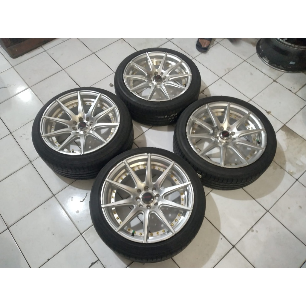 velg second ring 17 murah plus ban 205 45 r17 pcd 8x100-114 cocok di mobil avanza xenia mobilio livi