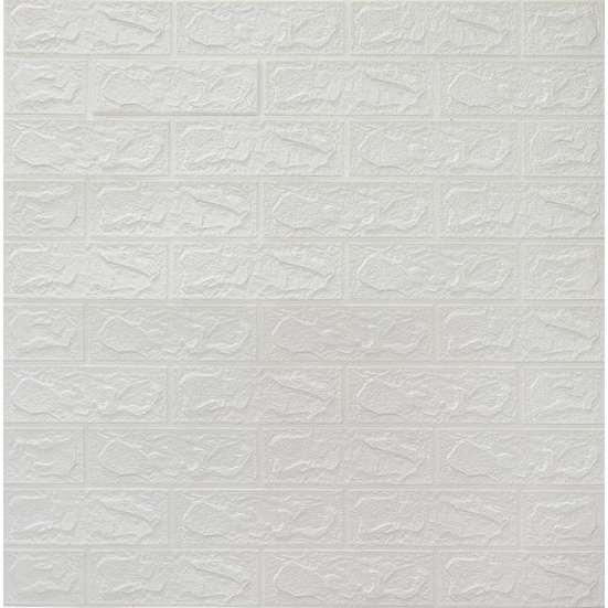 ✅COD - Wallpaper Dinding FOAM Timbul 3D Bata Putih CLASSIC BRICK 70 x 77 cm best seller Gudanesia-Putih