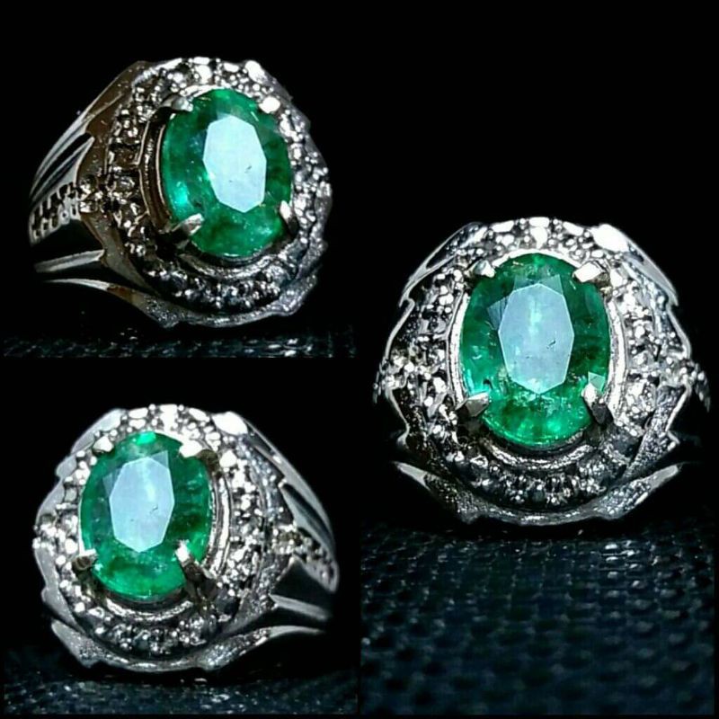 CINCIN BATU PERMATA ZAMRUD COLOMBIA TOP LUSTER