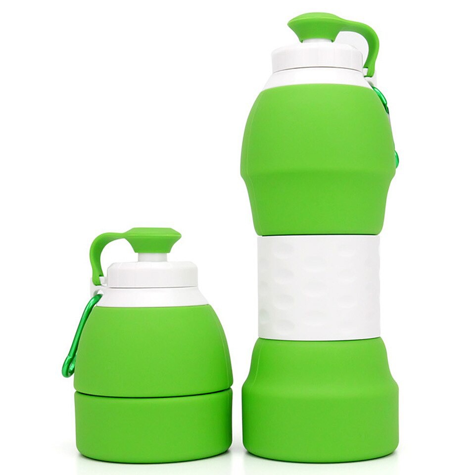 NEWPROMO Portable Collapsible Water Bottle 580ml Lightweight Silicon/Botol Minum Lipat Spiral