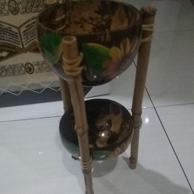 Tempat Permen Batok Kelapa / Tempurung Kelapa - 3 Angle 2 Sap