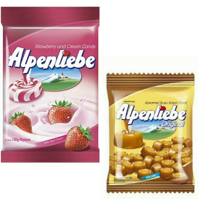 

Alpenliebe Permen Susu 45 butir - Candy Alpenlibe Karamel Original/ Strawberry