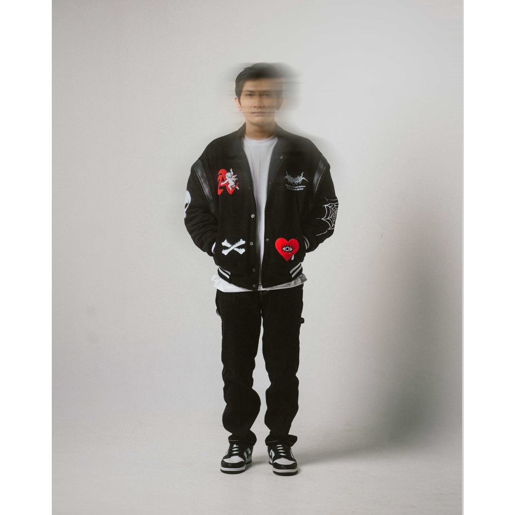 VARSITY OVERSIZE | SHACKLED SKULL | BLACK | YIKESALLDAY | BOXY FIT