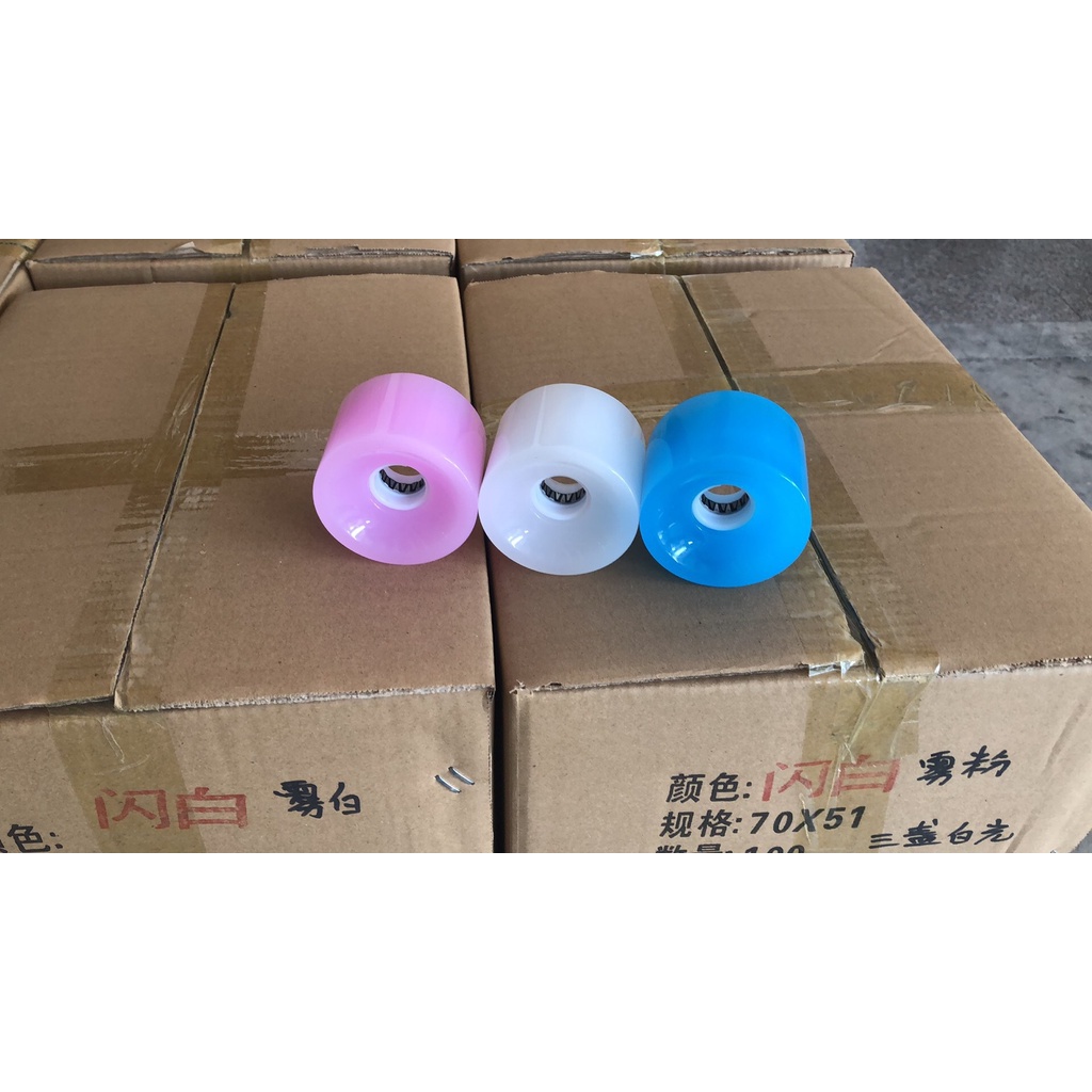 Roda Skateboard Led 70x51mm Bahan PU Dengan 3 Manikmanik Warna Putih