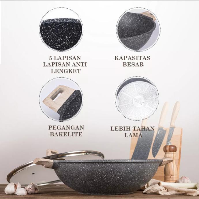 Bagus Carote Wok Pan With Lid 36 Cm Sale