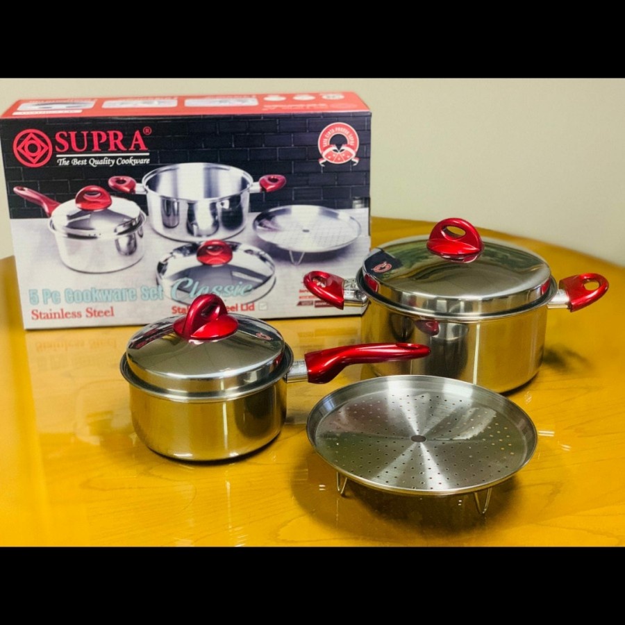 Panci Set Supra 5pcs Cookware Set Stainless Steel