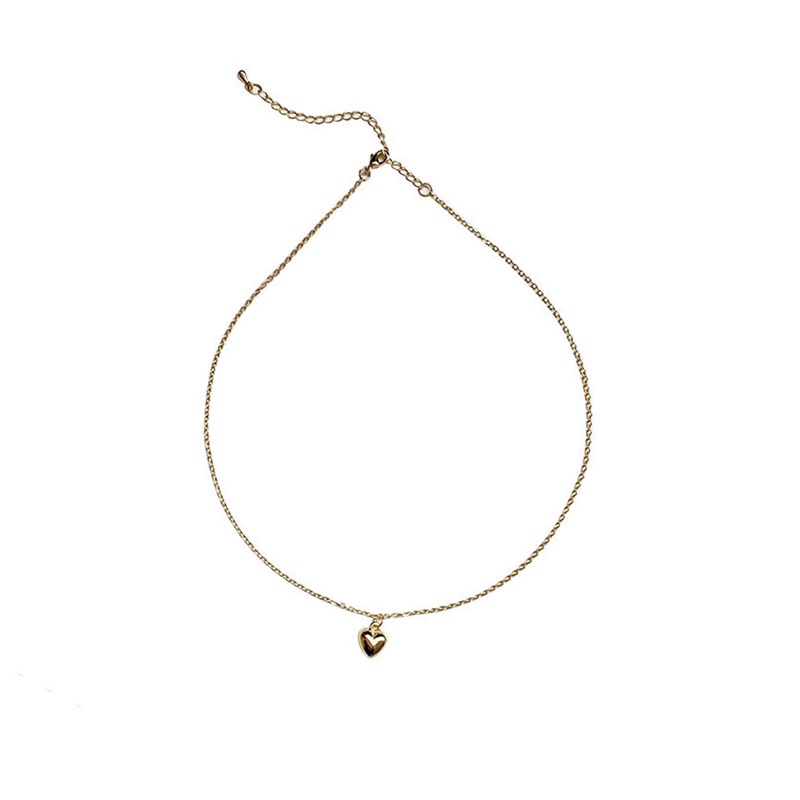 Kalung Rantai Klavikula Hypoallergenic Bentuk Hati Untuk Hadiah Ulang Tahun Wanita