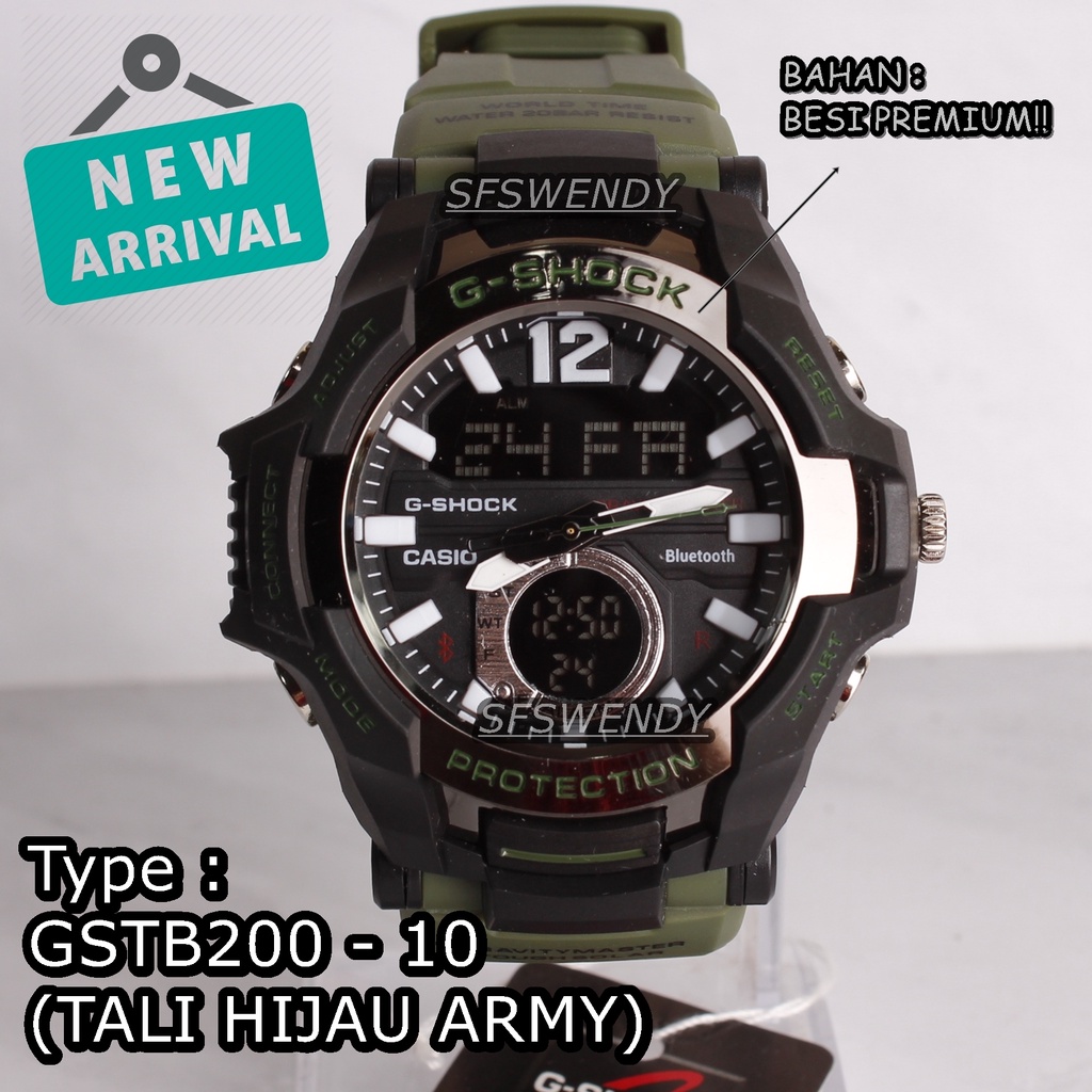 PALING MURAH !!! Jam tangan pria G Shock GSTB-200 Hijau Merah Biru digital sporty anti air