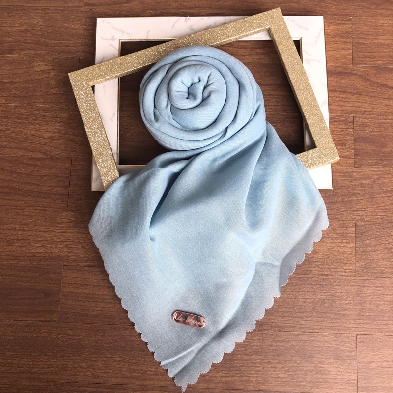 Part 1 Voal Arabian Jilbab Polos Sahara Hijab Segiempat-Baby Blue