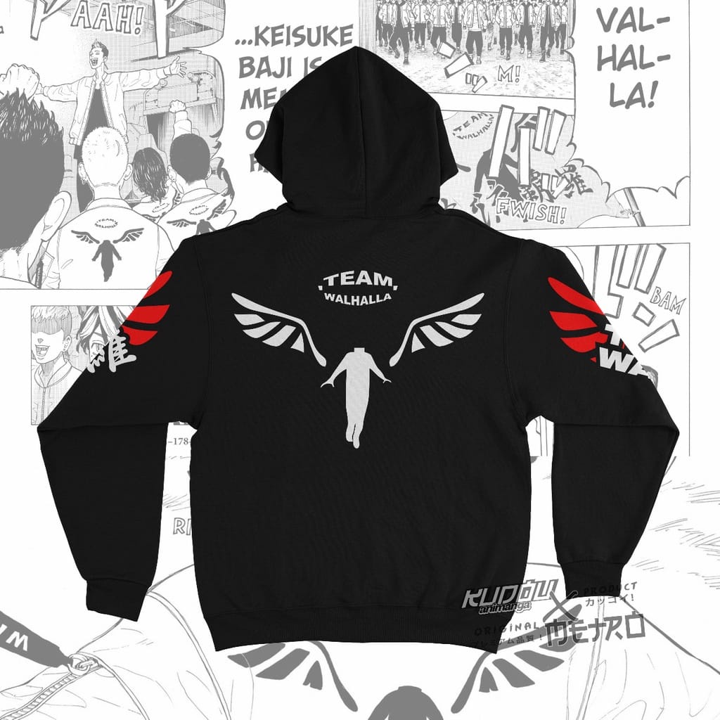 Jaket Hoodie VALHALLA Tokyo Revengers Gang Hanma Terbaru Terlaris