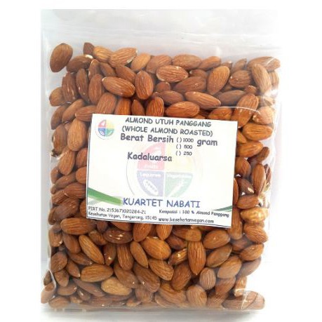 

500gr Roasted Almond Premium - Kacang Almond Panggang Kupas - Oven - Size Besar 27-30