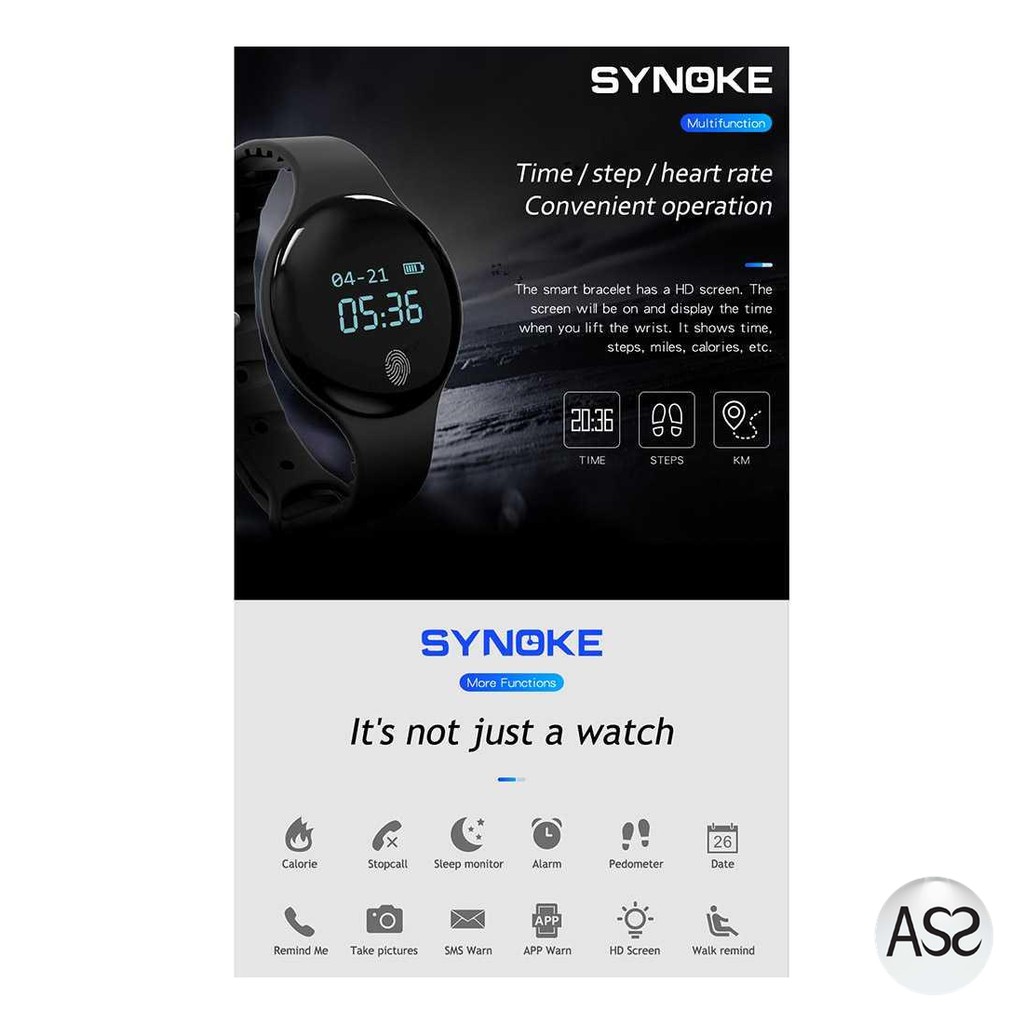 ASS Shop - SYNOKE FitBand Jam Tangan Smartwatch Digital Pedometer- 9200