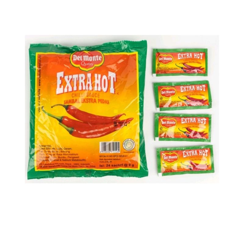 

Delmonte Saos Saus Sambal Extra Hot Chili Tomat Tomato Ketchup Sauce Sachet