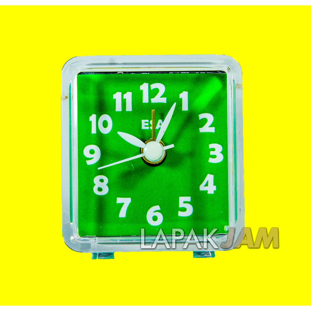 Jam Weker Kotak Polos Minimalis Unik Murah Alarm Clock ESA 8013