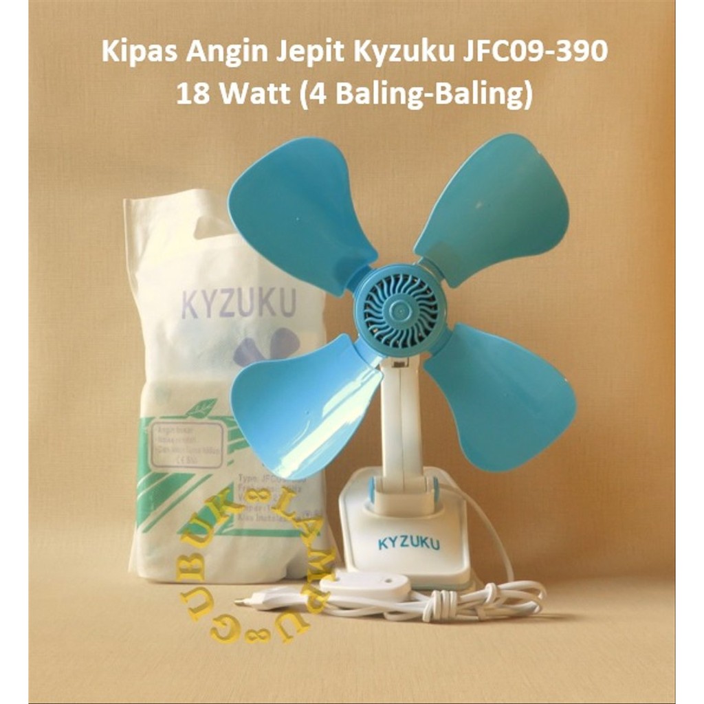 Kipas angin 3in1 kipas kyzuku jepit 18w bisa meja dan dinding 18 Watt 4 baling Biru 18watt 3in1 fan