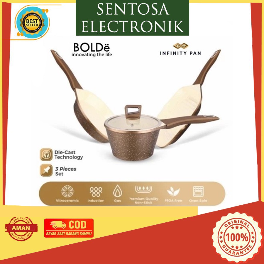 BOLDE INFINITY PAN 3+1 SET FRYPAN SAUCEPAN GRILL PAN-PANCI SET PREMIUM