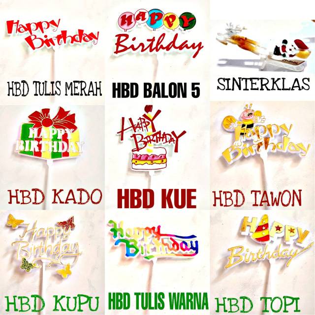 DAPURMAMI Hiasan  Kue  Tart  Happy Birthday Shopee Indonesia