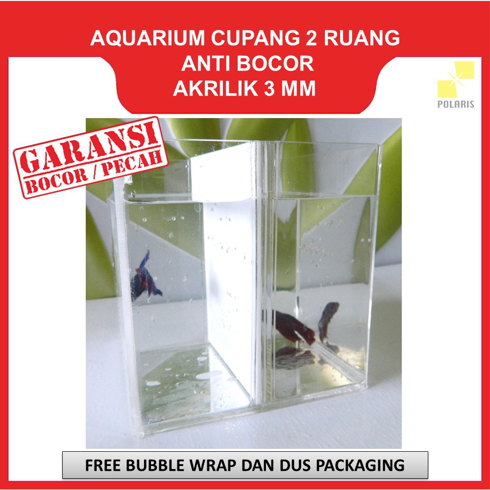 AKUARIUM IKAN CUPANG AKRILIK / SOLITER IKAN CUPANG / AQUARIUM ACRYLIC IKAN HIAS 2 RUANG