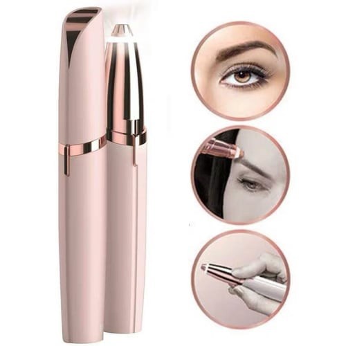 Cukuran Alis Elektrik Alat Cukur Pisau Rapikan Flawless Lampu LED Eyebrow Remover