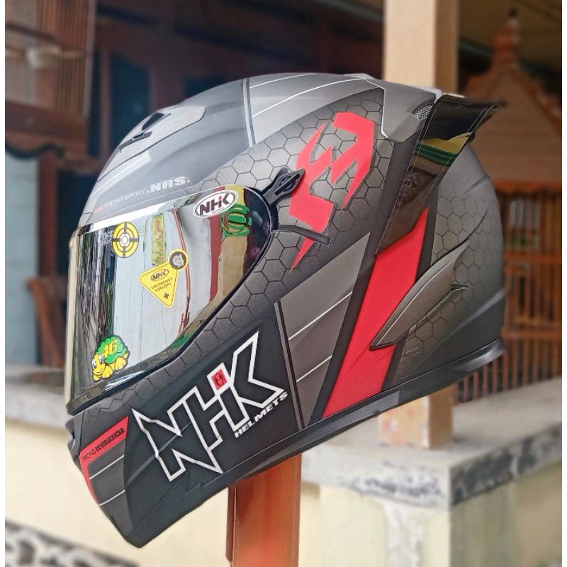 HELM FULLFACE NHK RX9 MOTIF NAVY RED BLACK DOFF