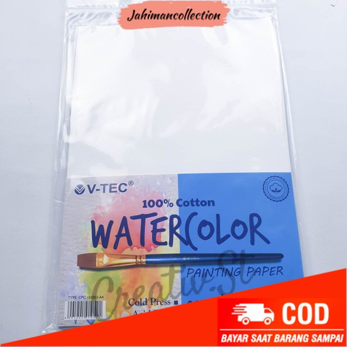 

✨ BISA COD ✨ V-TEC Water Color Paper 300 GSM Cotton 10 Sheet A4