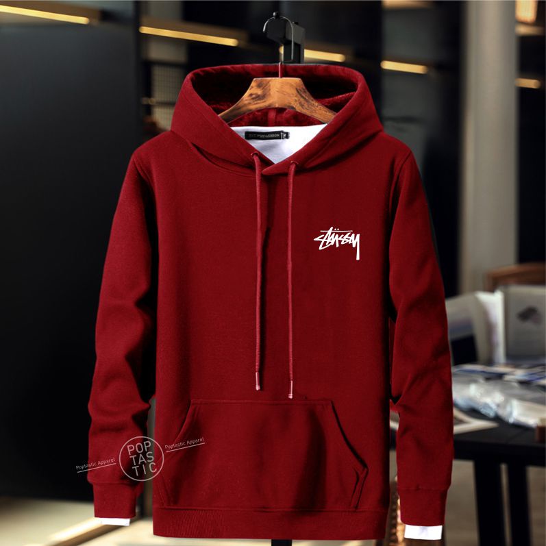 Sweater Hoodie Distro STUSY CEWEK COWOK BAHAN FLEECE SIZE M L XL XXL