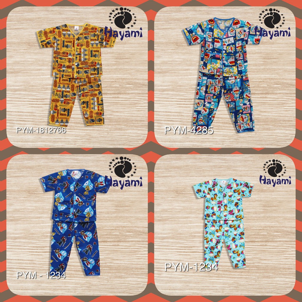 PIYAMA ANAK  LAKI  LAKI  2  BULAN  10 TAHUN MOTIF RANDOM BAJU  