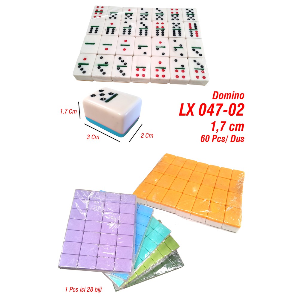 SPEEDS Game Domino Balok Tebal Gaple QQ Mahjong Kartu Domino Tebal 1,7CM Original Import 047-2
