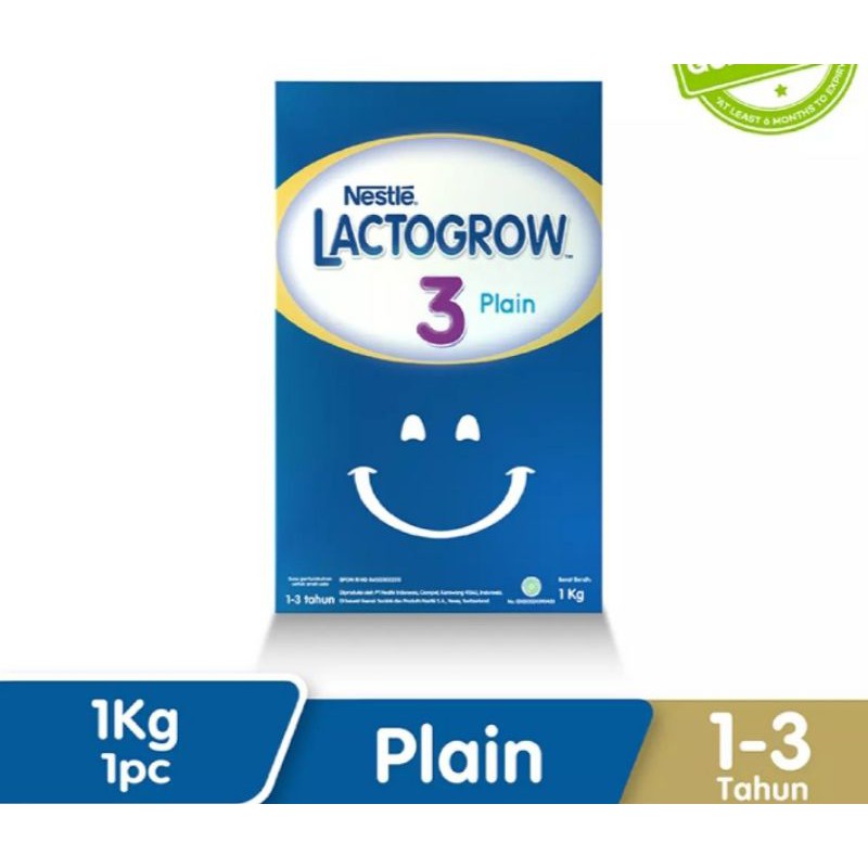 LACTOGROW 3 HappyNutri - Plain - 1-3 Tahun - Box 1000g/1Kg