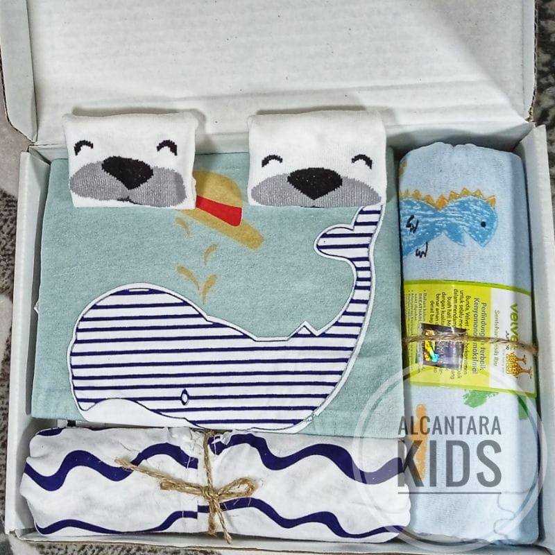 Hampers Bayi VELVET JUNIOR Kado Lahiran Hampers Baby Hampers Bayi Perempuan Laki Laki Hampers Baby Velvet Junior Termurah-HAMPERS WHALE