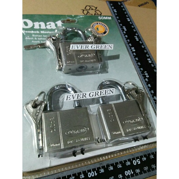 Kunci Gembok 50 mm - 3 pcs Master Key - 1 Anak Kunci untuk 3 Gembok . Alat Pengaman Serbaguna pintu 