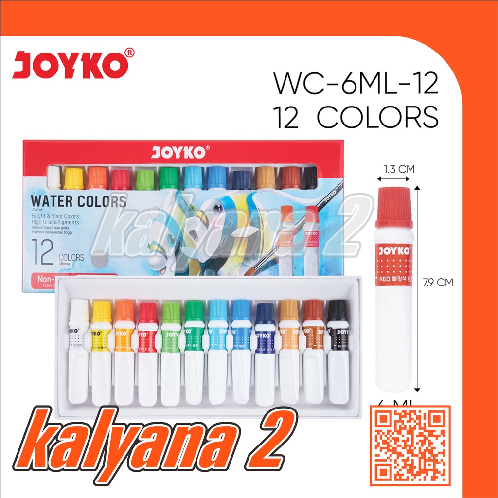 

Cat Air / Water Color JOYKO TITI WAC-6ML-12 Warna / Colors