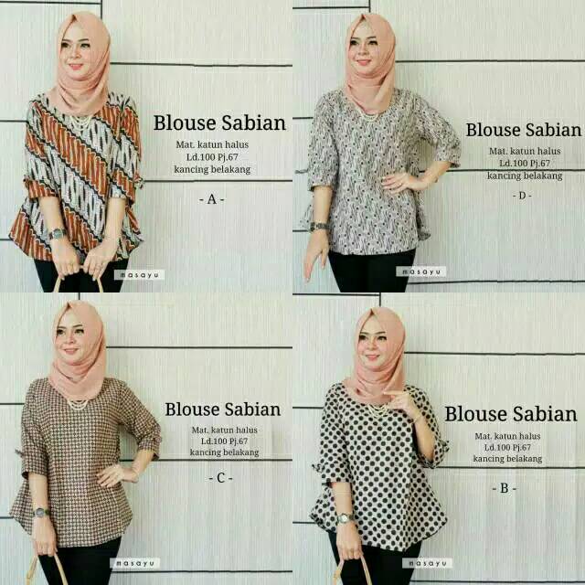 Atasan blouse batik sabian katun halus