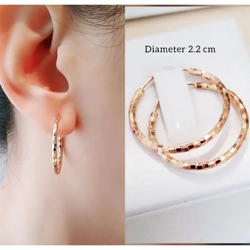 Anting Bulat Gipsy Lapis Emas