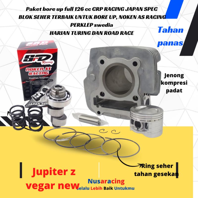 PAKET BORE UP 130 CC JUPITER Z VEGA R NEW BLOK SEHER BORE UP 55 mm JAPAN SPEC,53 MM VEGA ZR JUPITER 