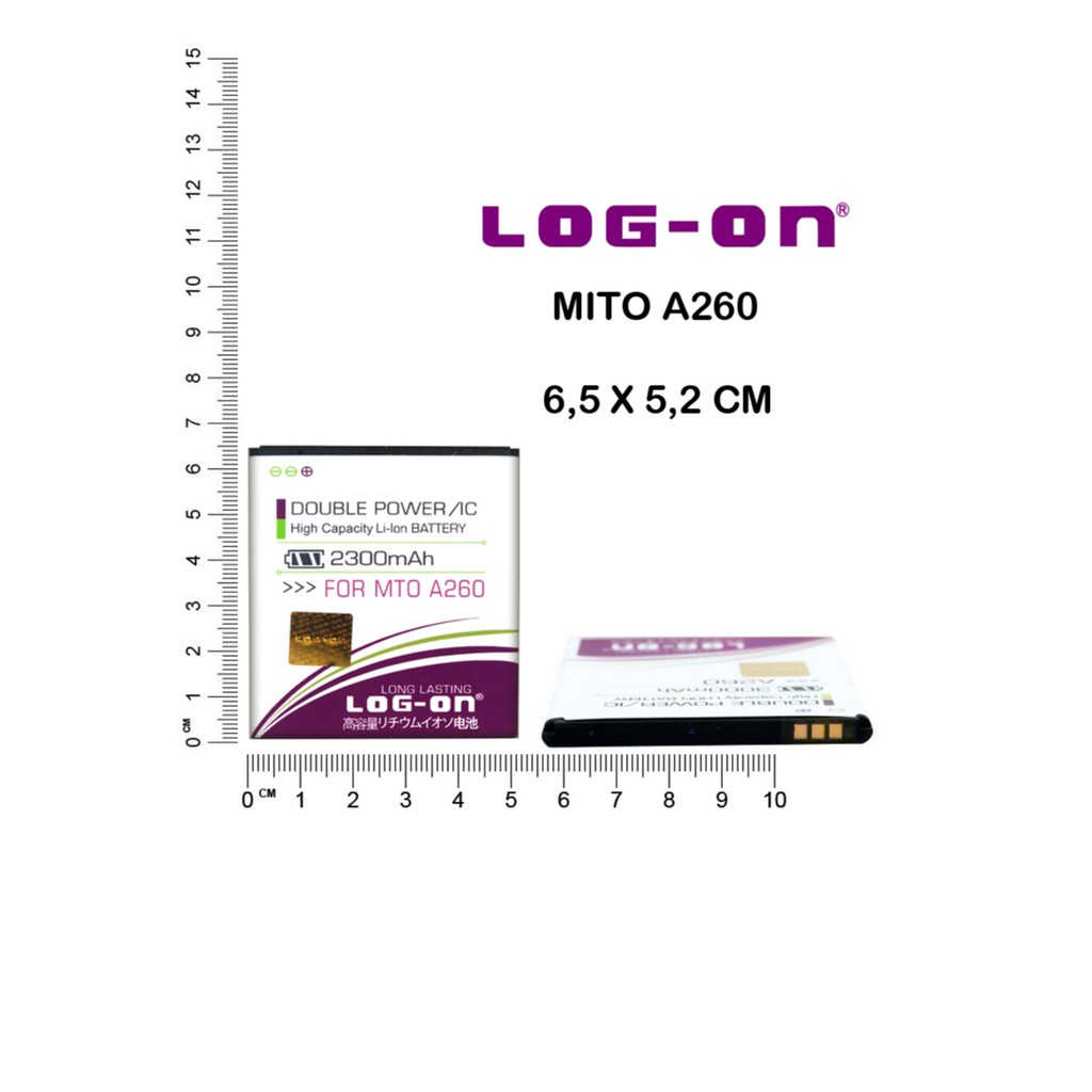 BATERAI DOUBLE POWER LOG ON MITO A260 ( 2300 MAH )