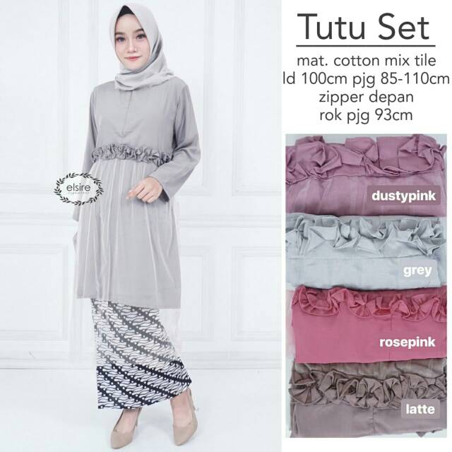 Tutu Set Original Elsire / Stelan kondangan / dress brukat / kebaya outfit tile