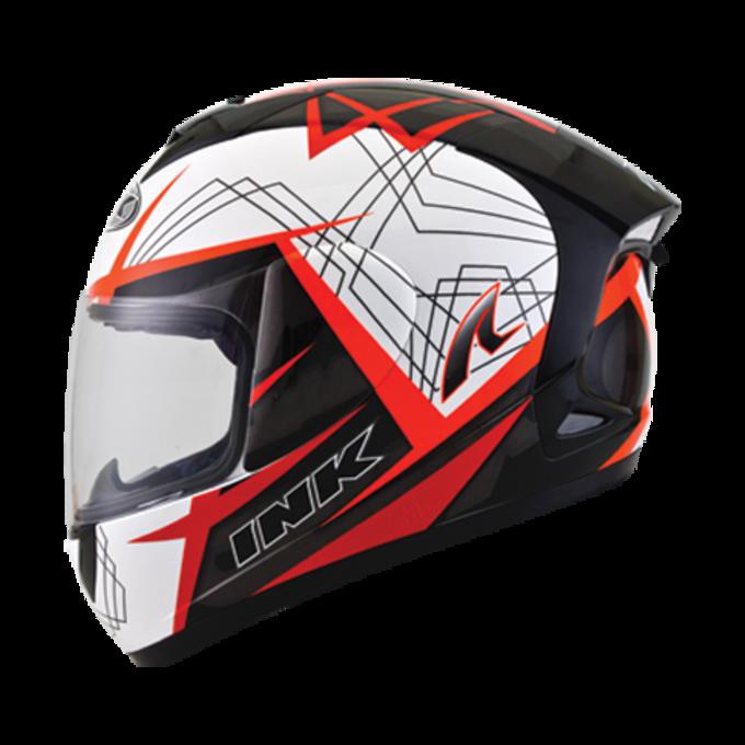 Helm INK CL Max White Black Red Double Visor Full Face