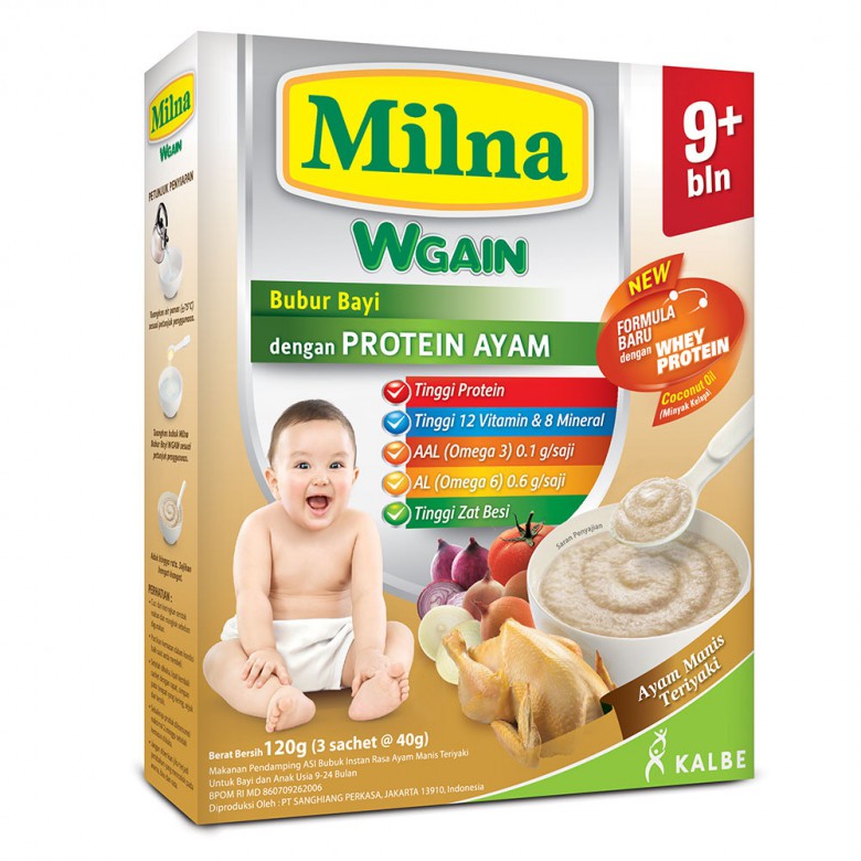 Milna Bubur Bayi Wgain 9+ Ayam Manis Terayaki 120 gram