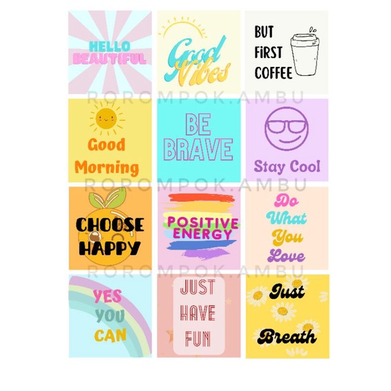 

12pcs aesthetic sticker lucu dekorasi scrapbook bullet jurnal diary - stiker scrapbook aestetik